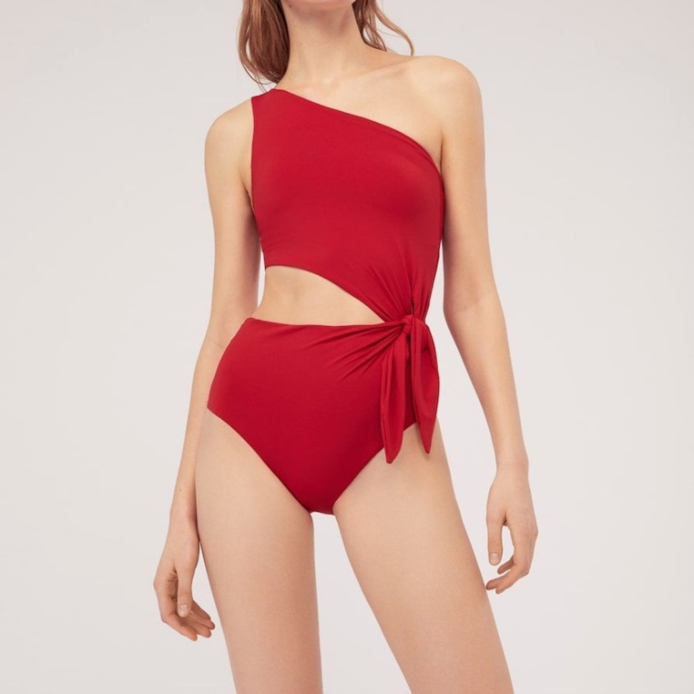 Oysho Red Side Cutout One Piece Swimsuit Size M